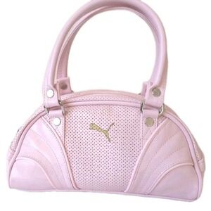 Puma Small Baby Pink Bag Women's Pink Purse Y2K Style Vinyl Handbag
